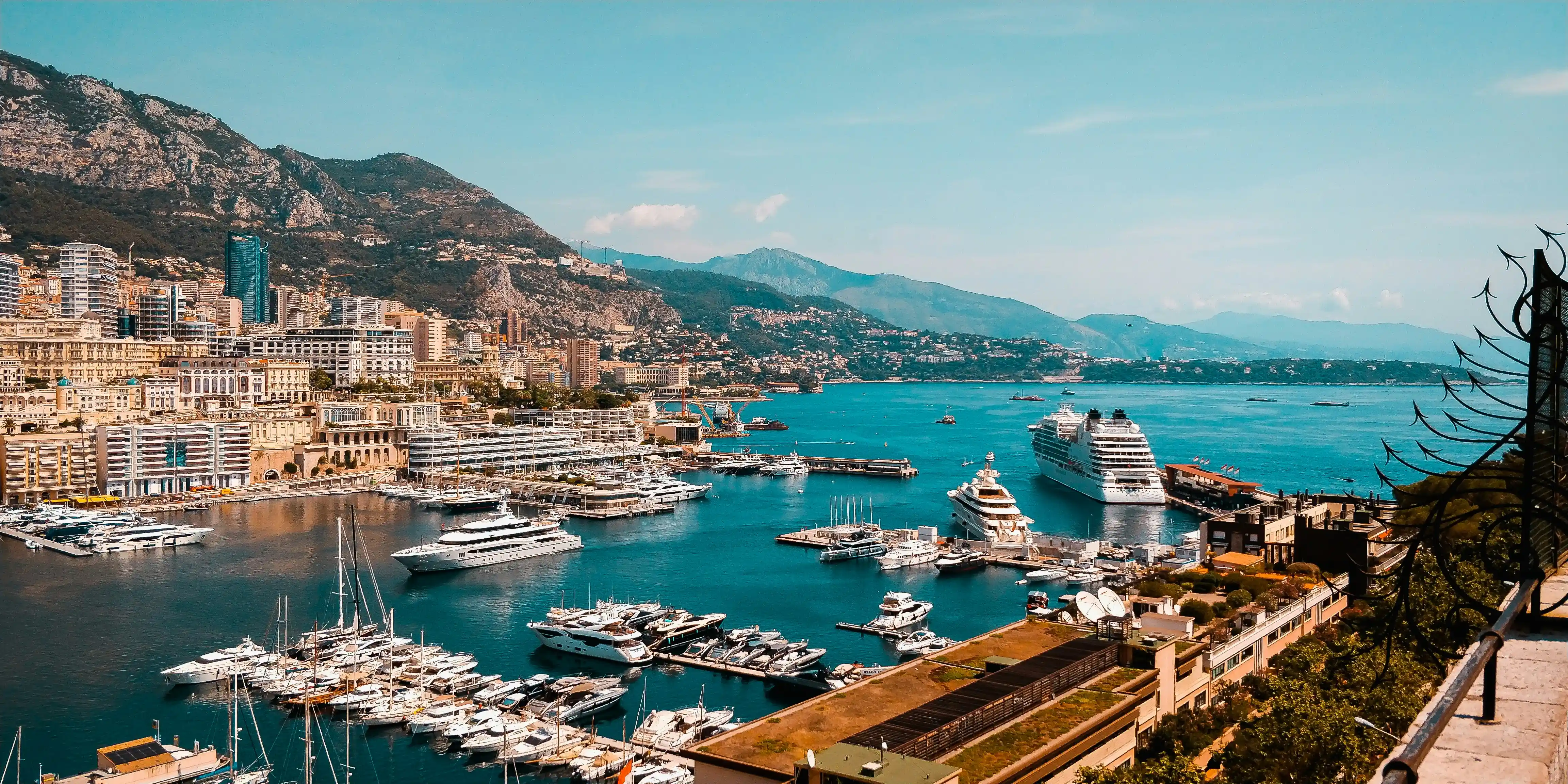 Aerial view of Monaco from a HELI SECURITE helicopter